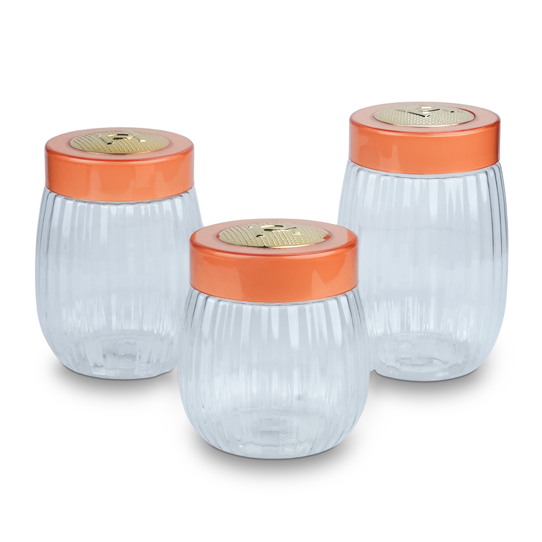 Happy Crown Gold Plastic Jar 3 Pcs - Image 2