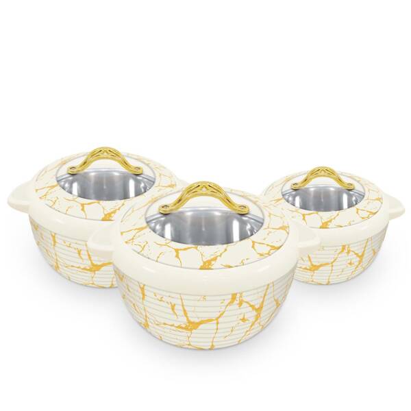 Happy Vhop Prima Glass Top 3 Pcs set White