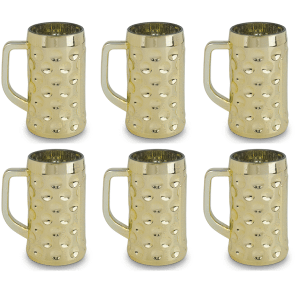 Happy Acrylic Jumbo Mug Gold 6 Pcs